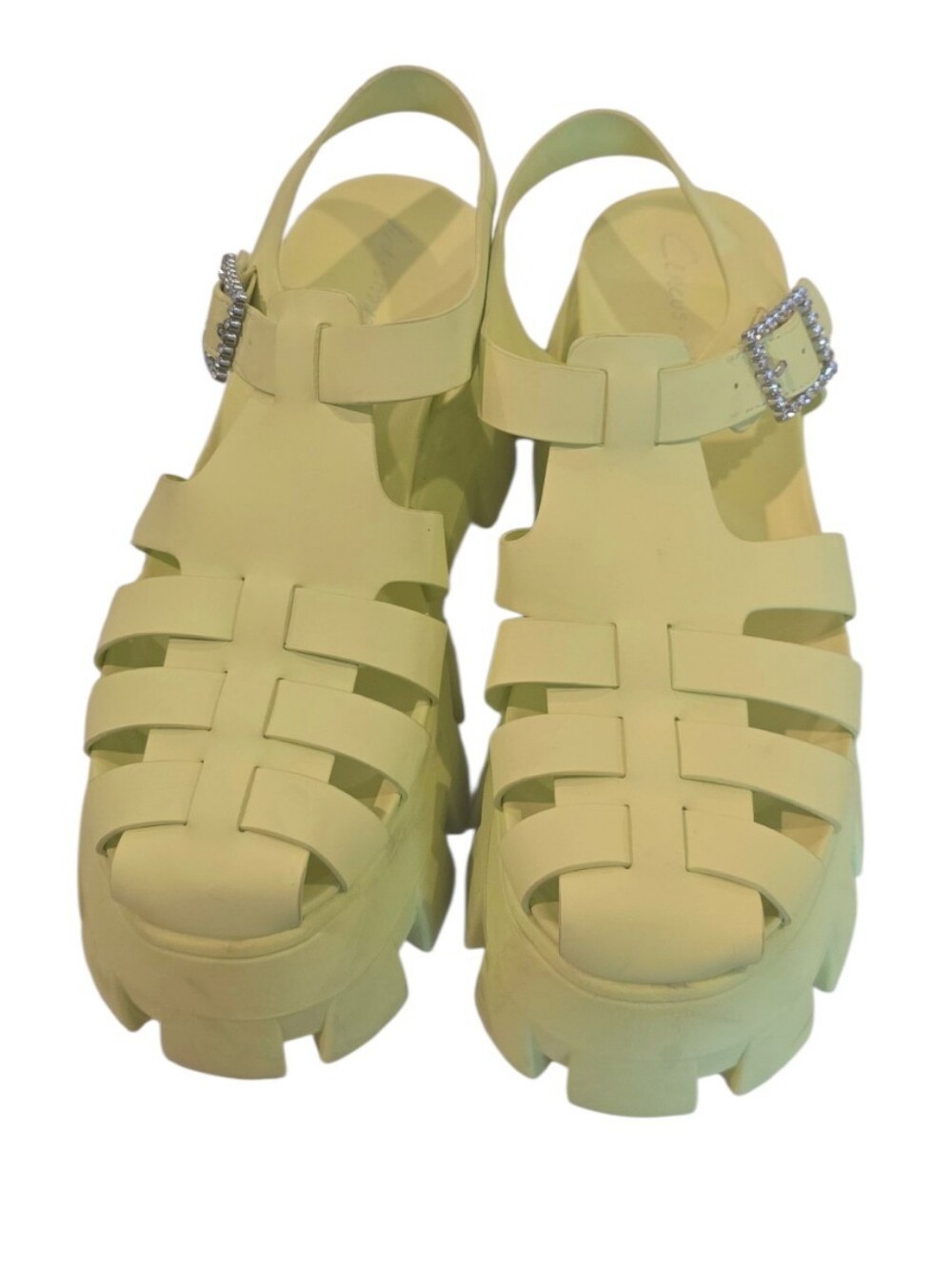 Circus By Sam Edelman Highlighter Yellow Platform Sandals Foam 8.5